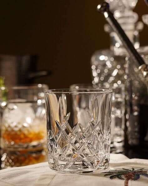 Pure Home And Living Clear  Cut Whiskey Glass