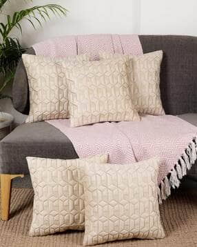 tanlooms Set of 5 Geometric Pattern Cushion Covers 12" x 12" -picture-13