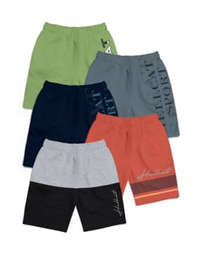 hellcat Pack of 5 Boy Regular Fit Flat-Front Shorts-picture-27
