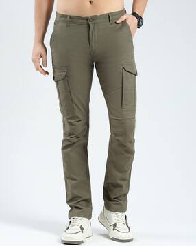 Buy Olive Trousers Pants for Men by GENIPS Online