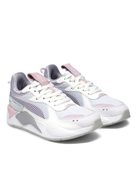 Buy PUMA Lace-Up Sneakers with Faux Leather Upper Dewdrop-White