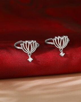 giva Women Sterling Silver Kanwal Toe Rings-picture-20