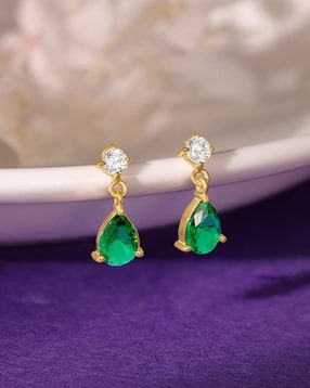 giva Women Sterling Silver Gold-Plated Enigma Drop Earrings-picture-26