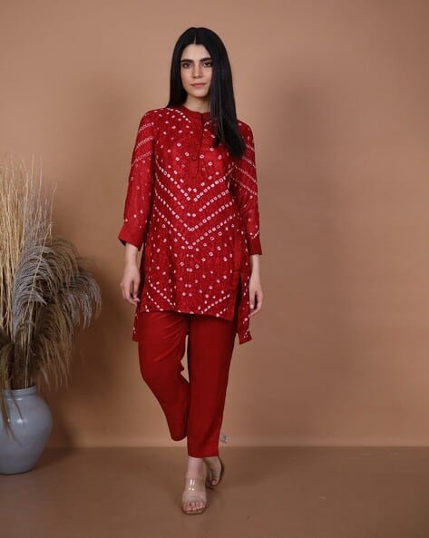 Autumn Lane Women Bandhani Print 2-Piece Co-Ord Set