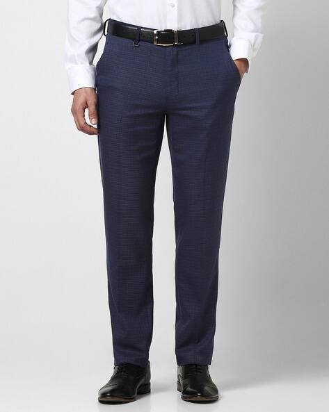 VAN HEUSEN Men Slim Fit Flat-Front Trousers