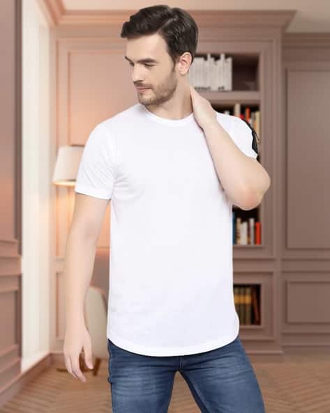 Ajio Curved Hem Tshirts Price History Of Shein Shein Short Sleeve
