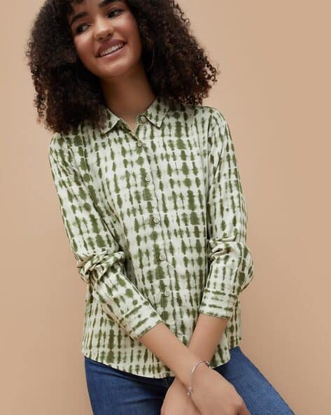 Fame forever by lifestyle Women Spread Collar Shirt with Full Sleeves