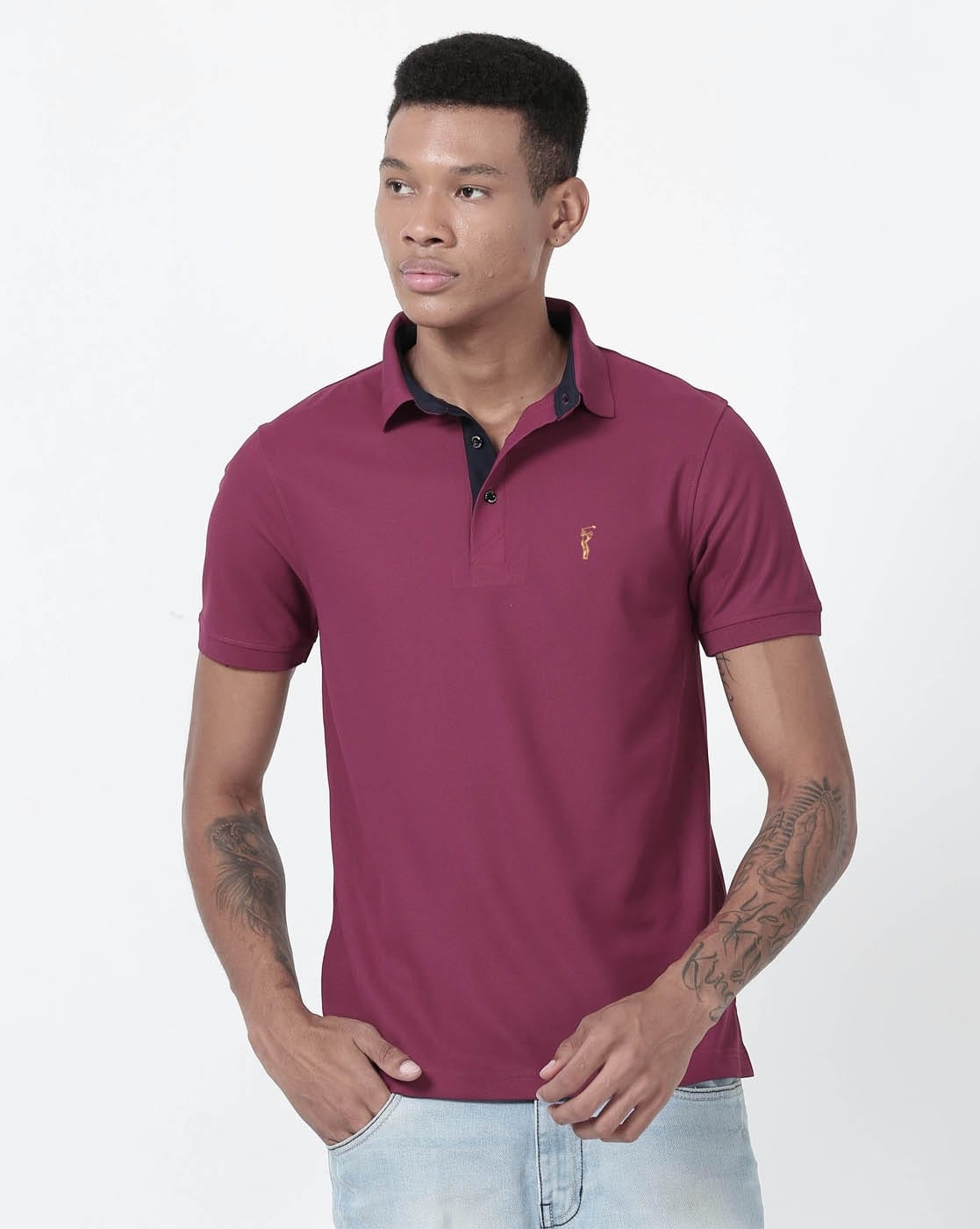 Buy Stellers Slim Fit Polo T-shirt Online | Ajio.com