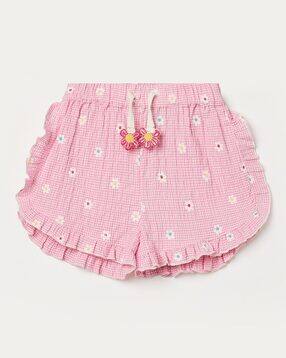 juniors by lifestyle Girls Floral Print & Checks Shorts-picture-12