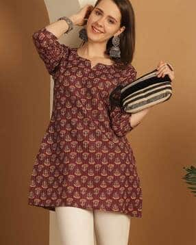 Women Cotton Printed Kurti-image-1