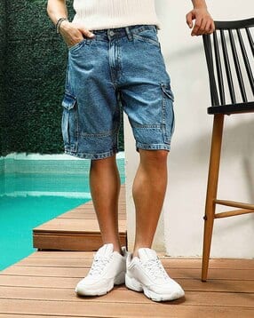 cahoot Men Regular Fit Denim Shorts-picture-13