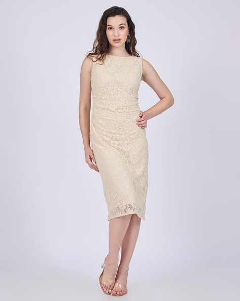 Buy Outzidr Global Women Floral Lace Boat-Neck B... Online | Ajio.com