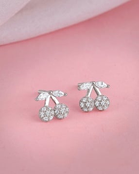 giva Women Sterling Silver Cherry Stud Earrings-picture-44