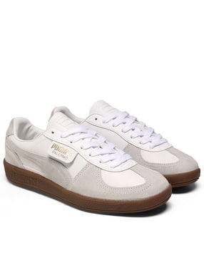 Lace-Up Sneakers With Faux Leather upper-image-22