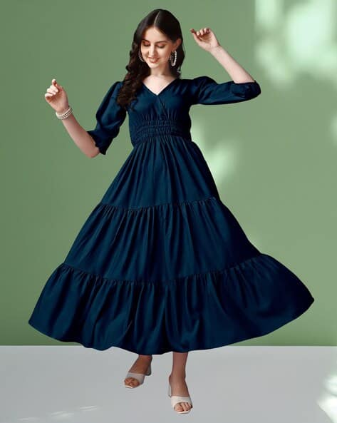 Price History of Women's Fit and Flare Maxi Dress Rayon 3/4 Sleeve Solid V-Neck Evening Dress 751 from Amazon 63_69659112