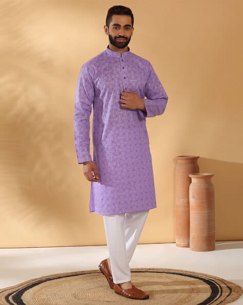 Men Printed Regular Fit Long Kurta