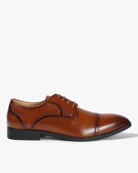 Men Low-Top Lace-Up Derby Shoes-image-2
