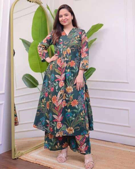 LERIYA FASHION Women Floral Print Flared Kurta & Pants Set