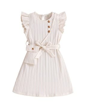 Girls Ribbed A-Line Dress-image-26