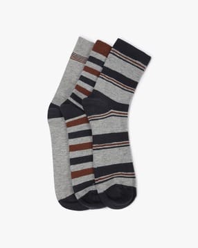 yousta Men Pack of 3 Striped Ankle Length Socks-picture-28