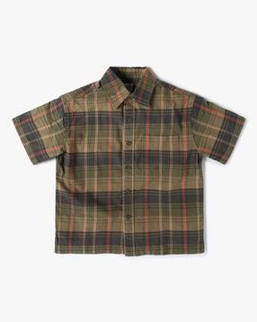 gap kids Boys Checked Relaxed Fit Shirt with Patch Pocket-picture-39