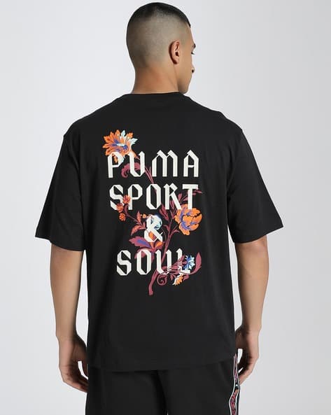 Puma Floral Relaxed Fit Crew- Neck T-Shirt