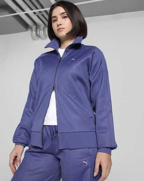 Relaxed Fit High Neck Track Jacket