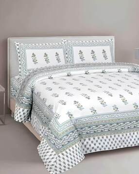 bombay spreads 150 TC Floral Print King-Size Bedsheet with Pillow Covers -picture-39