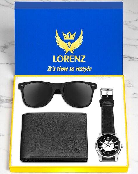 LORENZ CM-406SN1-WL-01 Analogue Watch with Wallet & Sunglasses