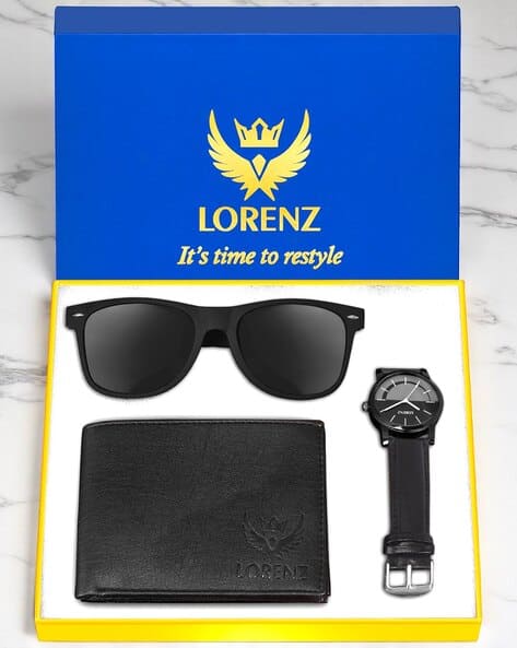 LORENZ CM-1053SN-WL-01 Analogue Watch with Wallet & Sunglasses