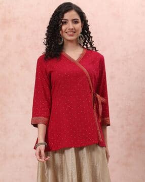 rangriti Women Printed Regular Fit Tunic with Tie-Up-picture-21