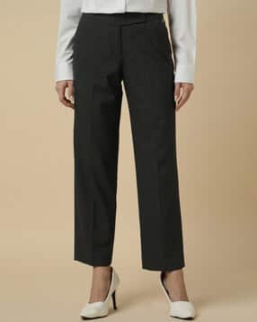 allen solly Women Flat-Front Straight Fit Trousers-picture-23