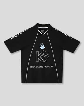 Boys Typographic Print Relaxed Fit Polo T-Shirt