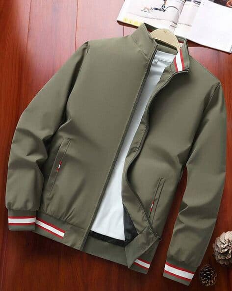 Men Regular Fit Bomber Jacket