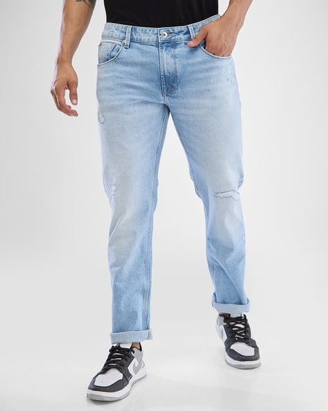 SPYKAR Men Heavily Washed Distressed Relaxed Jeans