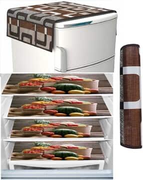 Set of 4 Printed Fridge Mats with Top Cover-image-39