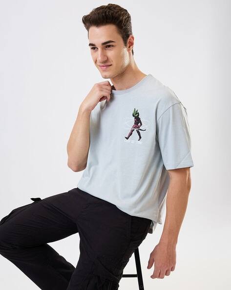 SPYKAR Men Graphic Print Loose Fit Crew-Neck T-Shirt
