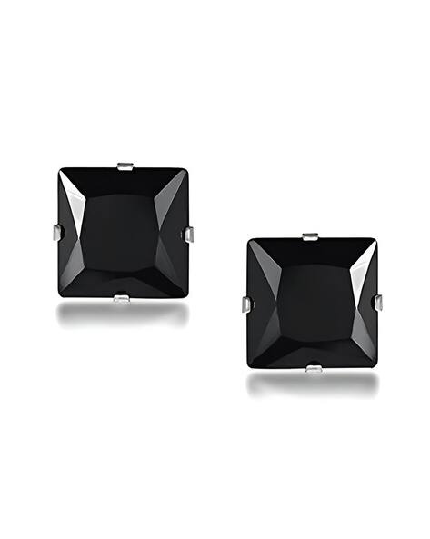 Carlton London Pack Of 2 Silver-Plated Stone-Studded Studs Earrings