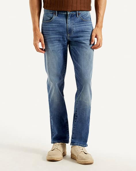 Men Stone Washed Slim Fit Jeans