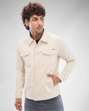 spykar Men Patterned Regular Fit Trucker Jacket with Flap Pockets-picture-28