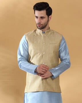 kraft india Men Geometric Print Regular Fit Nehru Jacket-picture-25