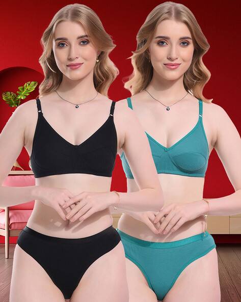 BEACH CURVE Pack of 2 Women Seamless Bra & Panties Set