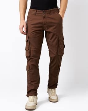 spykar Men Relaxed Fit Flat-Front Cargo Pants-picture-14