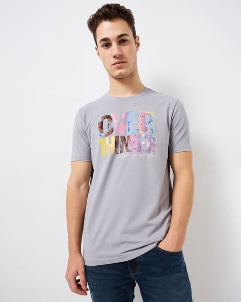 SPYKAR Men Graphic Print Slim Fit Crew-Neck T-Shirt