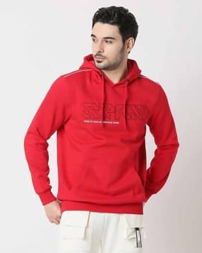 spykar Men Logo Embossed Regular Fit Hoodie-picture-13