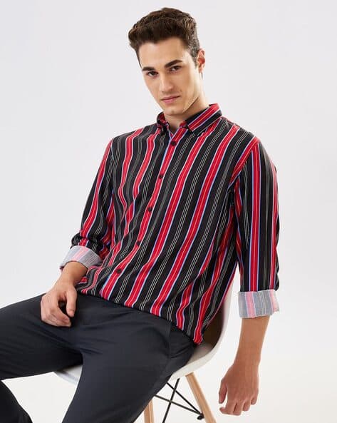 SPYKAR Men Striped Slim Fit Shirt