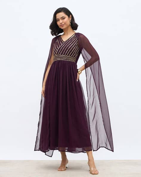 princess polly baby blue dress Burgundy Gothic Military Dress | Alternative Fit & Flare Dress main image 1
