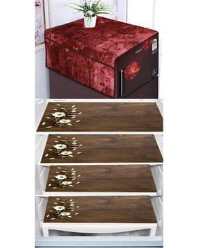 Set of 4 Printed Fridge Mats with Top Cover-image-36