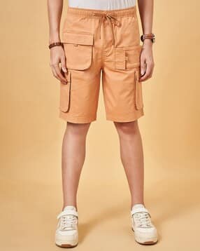 Men Regular Fit Cotton Cargo Shorts-image-2