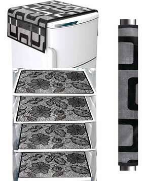 revexo Set of 4 Floral Print Fridge Mats with Top Cover-picture-43